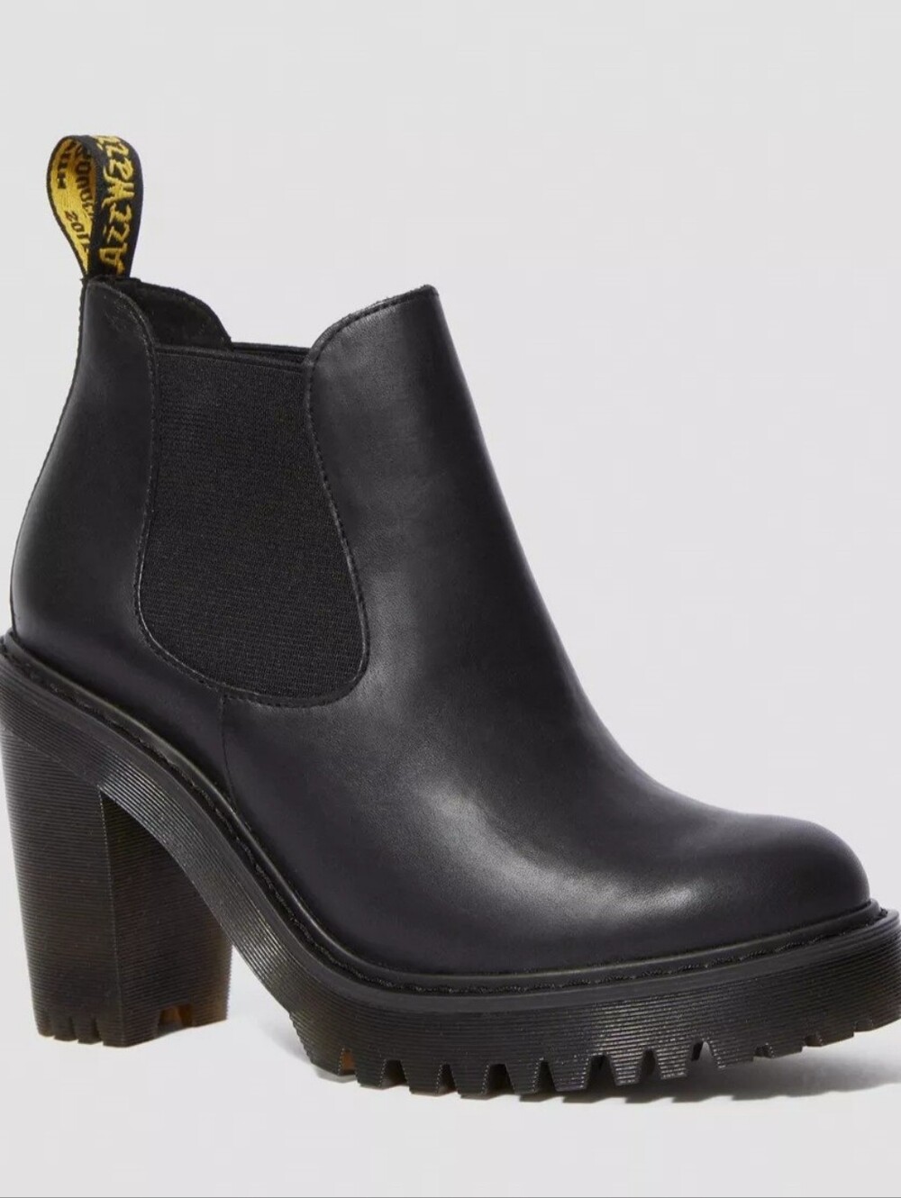 Dr. Martens Black Leather Lug-Heel Hurston Chelsea Boot Sz 7